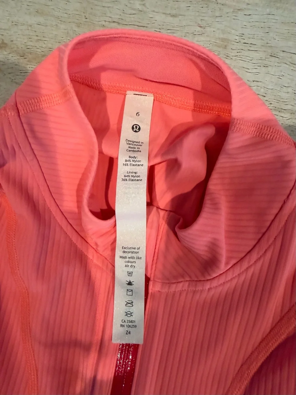 lululemon athletica Neon Pink Long-Sleeve Zip Mock Top